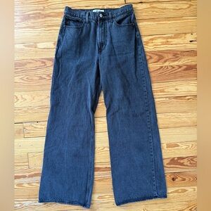 Abercrombie & Fitch High Rise Wide Leg Jeans Black Grey Size 27 4